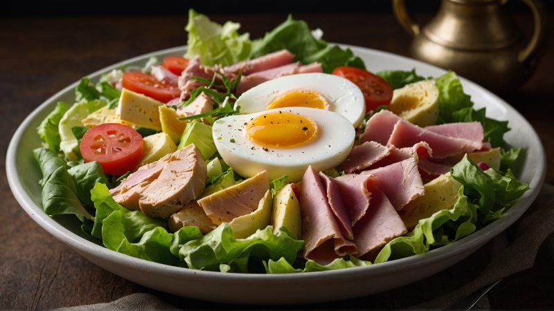 Chef’s Salad with Turkey, Ham, and Boiled Eggs