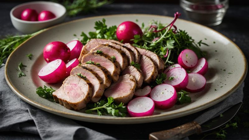 Lemon Herb Pork Tenderloin with Roasted Radishes