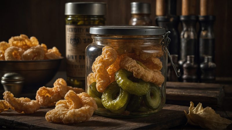Pork rinds, pickles