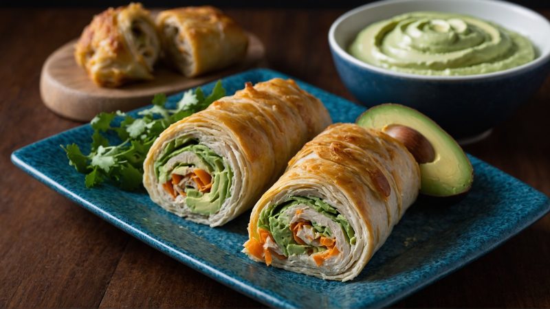 Turkey and Cheese Roll-Ups with Avocado Mayo