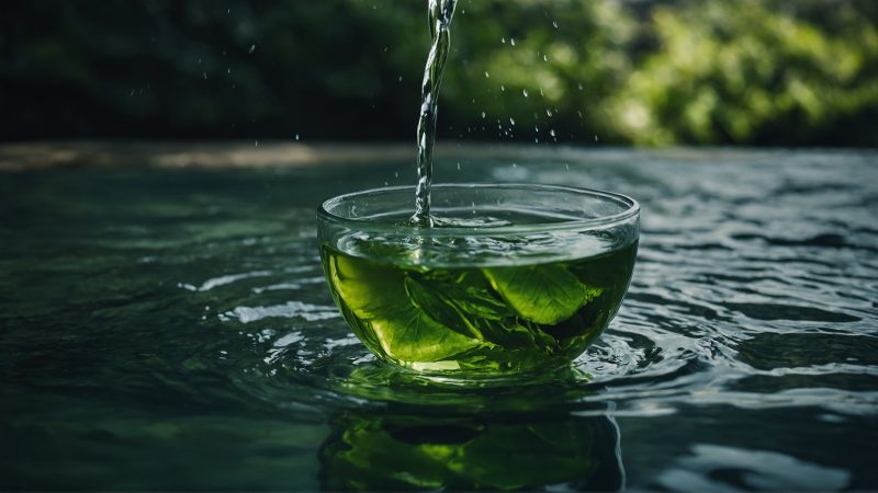 Water, green tea