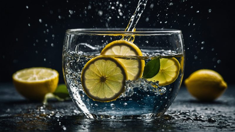 Water with a splash of lemon or lime juice, herbal tea