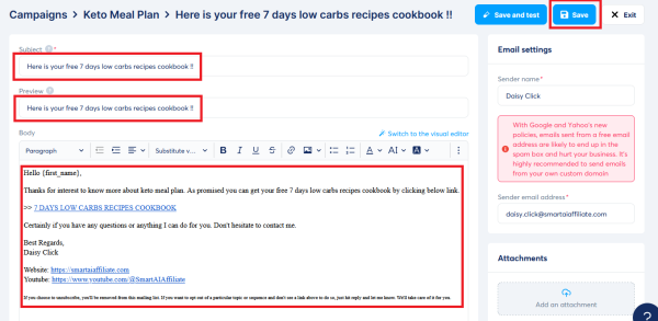 Create Email Campaign in Systeme.io
