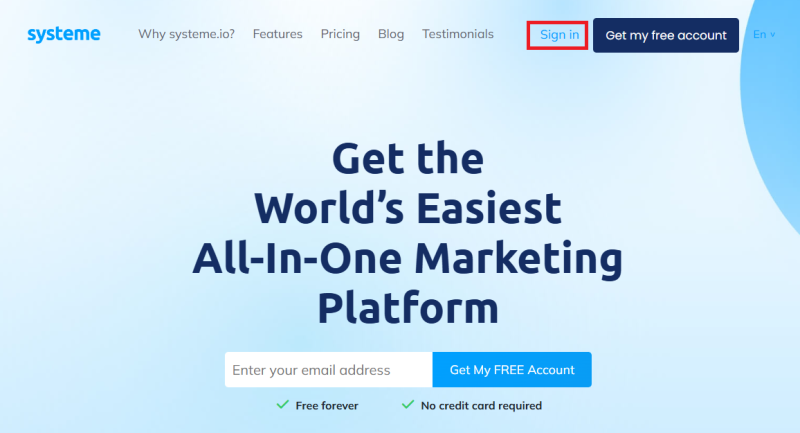 Systeme.io Sign In