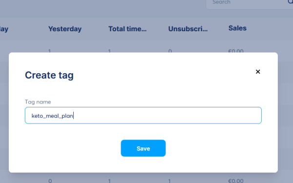Create tag in Systeme.io