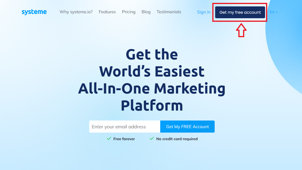 Systeme.io Sign Up